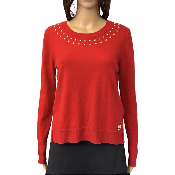 Michael  Kors Women's Long Sleeves Crimson Red Sweater Size S - Small - NWT $125 - Picture 1 of 14